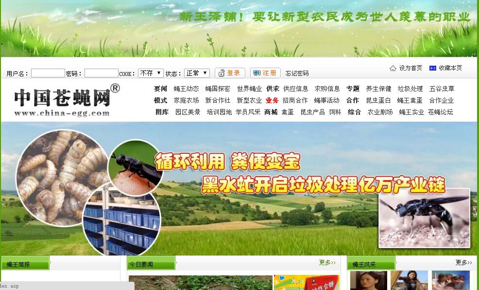 中國蒼蠅網(wǎng)黑水虻網(wǎng)農(nóng)業(yè)網(wǎng)站案例